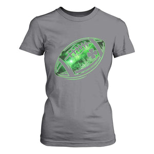 Lucky Shamrock Football T Shirt For Women Irish Clover St Patricks Day Sport Lover TS02 Charcoal Print Your Wear