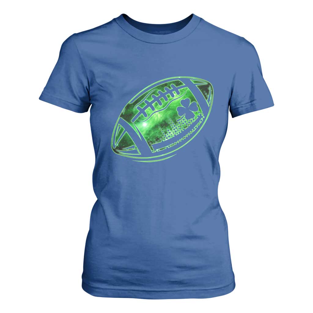 Lucky Shamrock Football T Shirt For Women Irish Clover St Patricks Day Sport Lover TS02 Royal Blue Print Your Wear