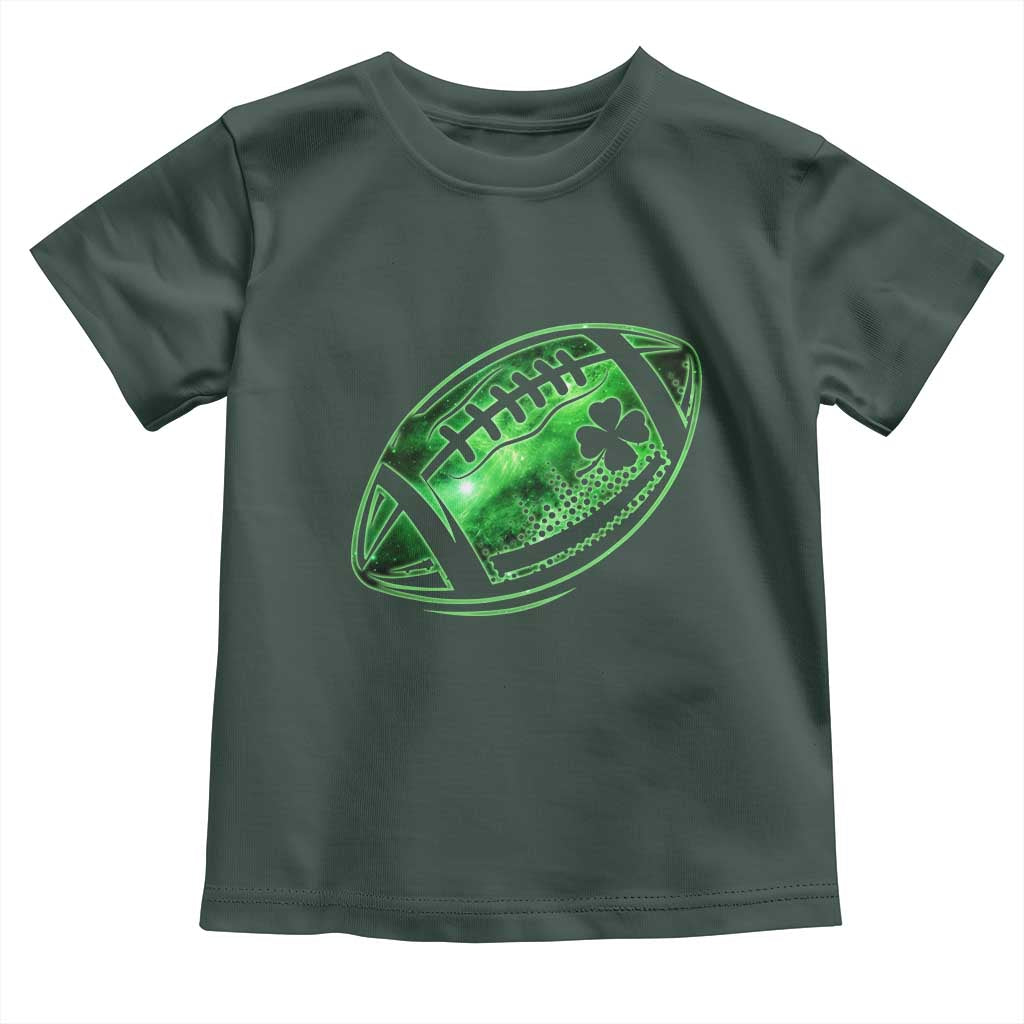 Lucky Shamrock Football Toddler T Shirt Irish Clover St Patricks Day Sport Lover TS02 Dark Forest Green Print Your Wear