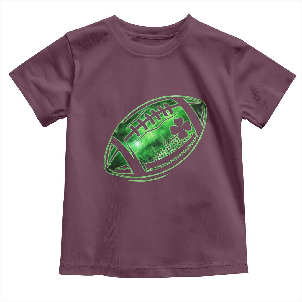 Lucky Shamrock Football Toddler T Shirt Irish Clover St Patricks Day Sport Lover TS02 Maroon Print Your Wear