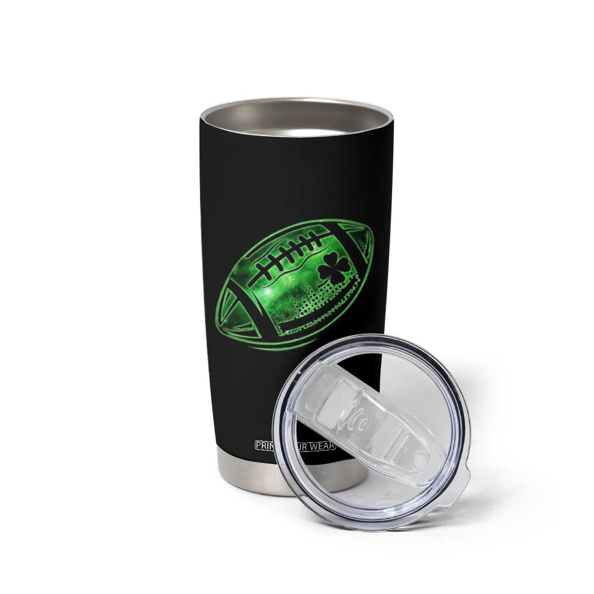 Lucky Shamrock Football Tumbler Cup Irish Clover St Patricks Day Sport Lover TS02 Print Your Wear