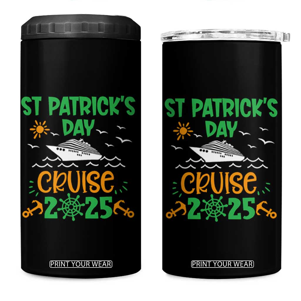 St Patricks Day Cruise Squad 2025 Matching Family 4 in 1 Can Cooler Tumbler TS02 One Size: 16 oz Black Print Your Wear