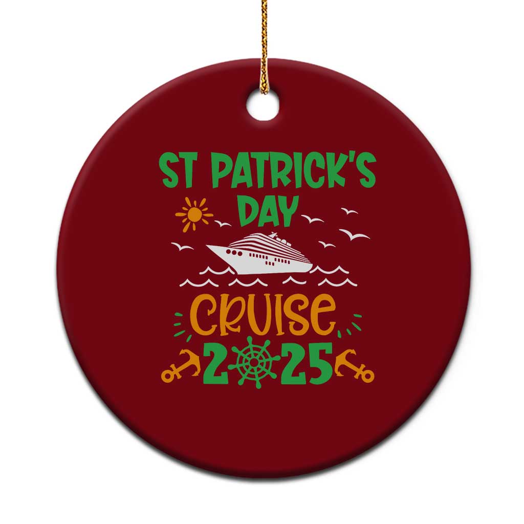 St Patricks Day Cruise Squad 2025 Matching Family Ceramic Ornament TS02 1pc Red Print Your Wear