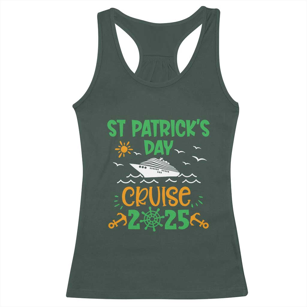 St Patricks Day Cruise Squad 2025 Matching Family Racerback Tank Top TS02 Dark Forest Green Print Your Wear