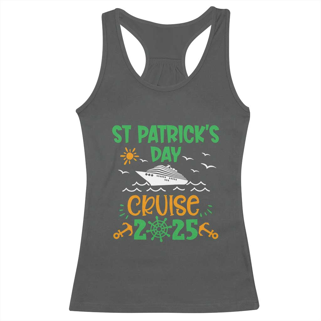 St Patricks Day Cruise Squad 2025 Matching Family Racerback Tank Top TS02 Dark Heather Print Your Wear
