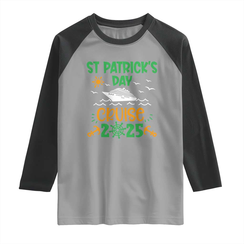 St Patricks Day Cruise Squad 2025 Matching Family Raglan Shirt TS02 Sport Gray Black Print Your Wear