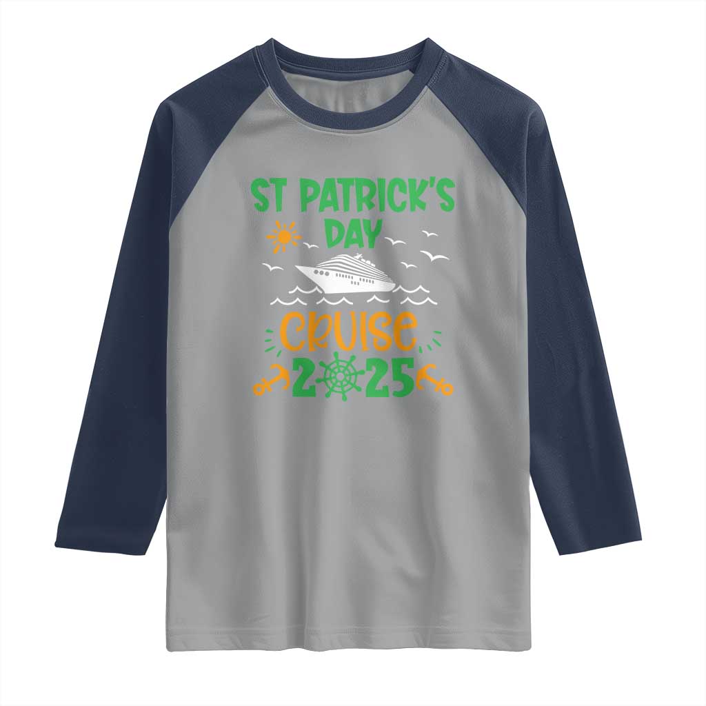 St Patricks Day Cruise Squad 2025 Matching Family Raglan Shirt TS02 Sport Gray Navy Print Your Wear