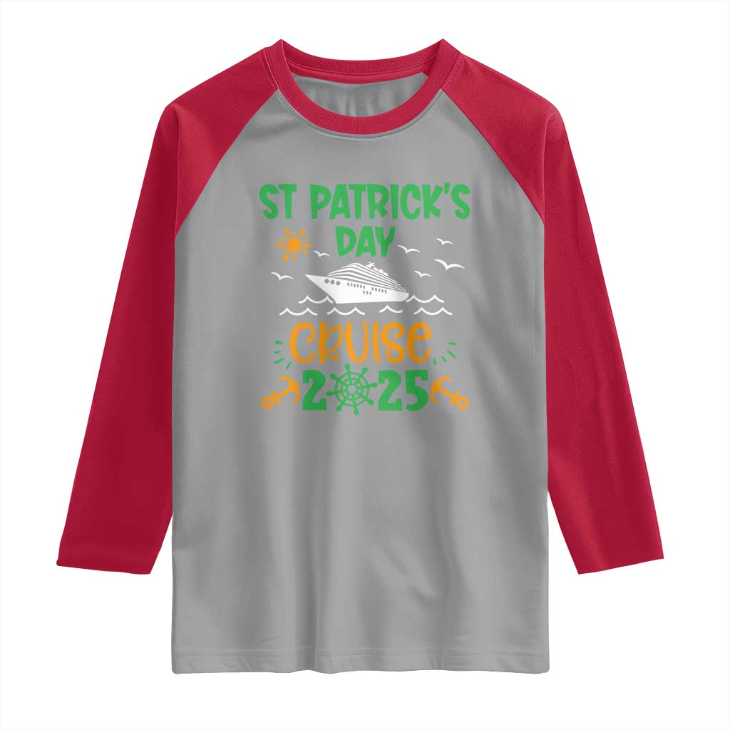 St Patricks Day Cruise Squad 2025 Matching Family Raglan Shirt TS02 Sport Gray Red Print Your Wear