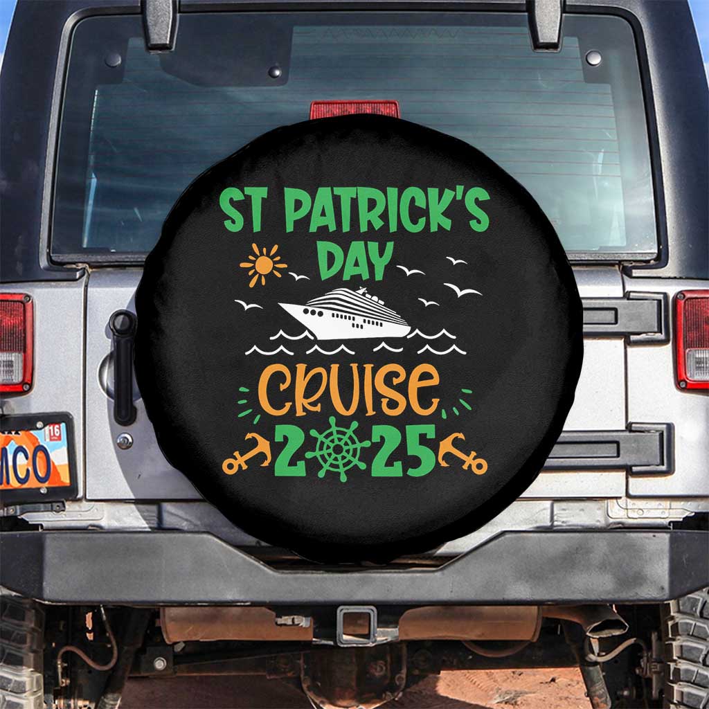 St Patricks Day Cruise Squad 2025 Matching Family Spare Tire Cover TS02 No hole Black Print Your Wear