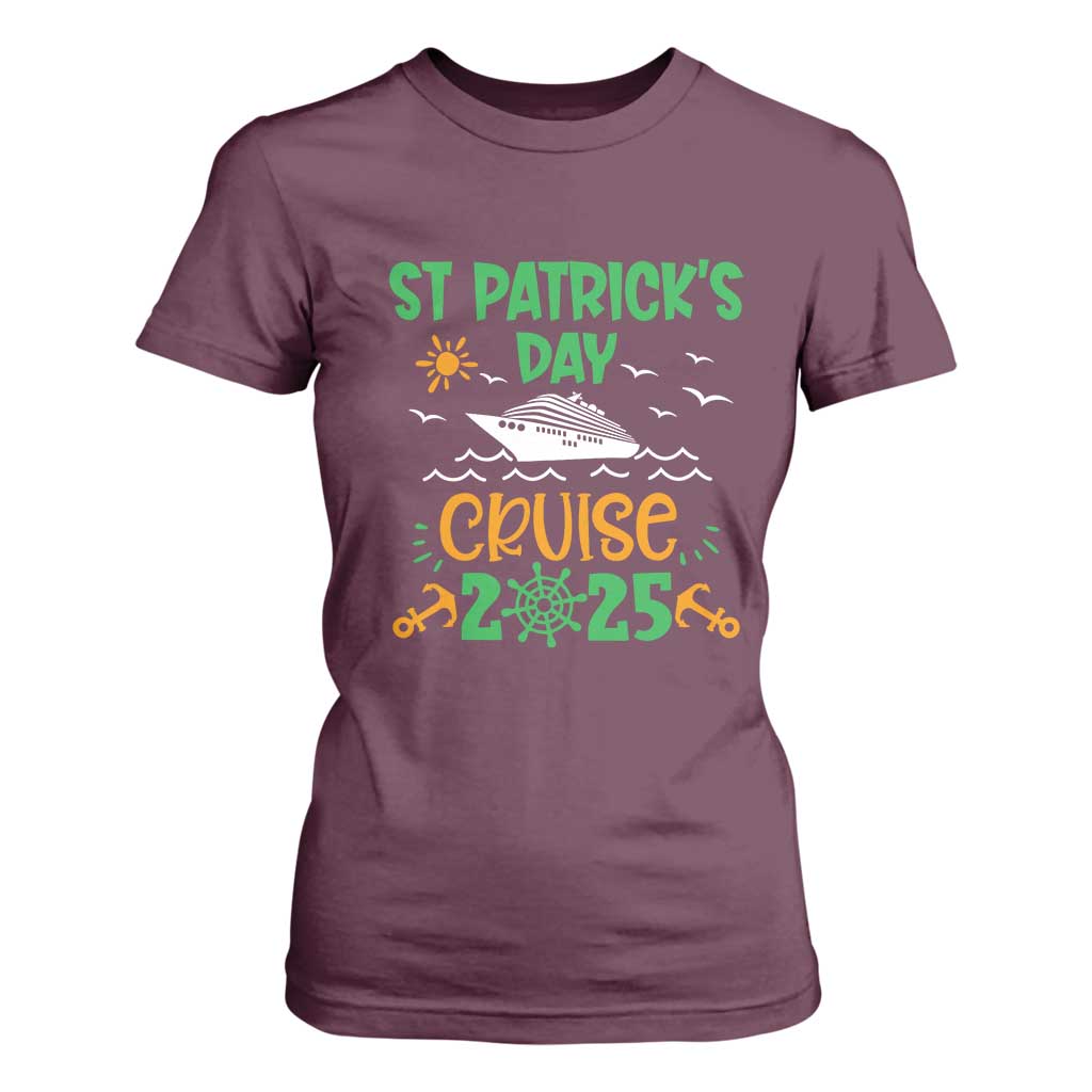 St Patricks Day Cruise Squad 2025 Matching Family T Shirt For Women TS02 Maroon Print Your Wear