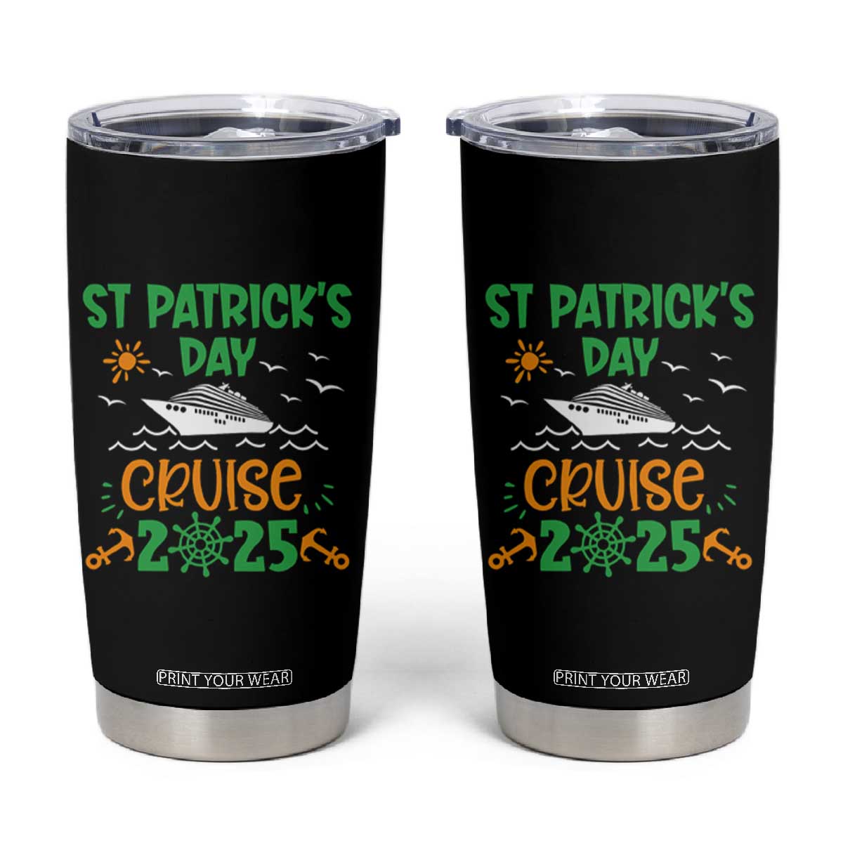 St Patricks Day Cruise Squad 2025 Matching Family Tumbler Cup TS02 Black Print Your Wear