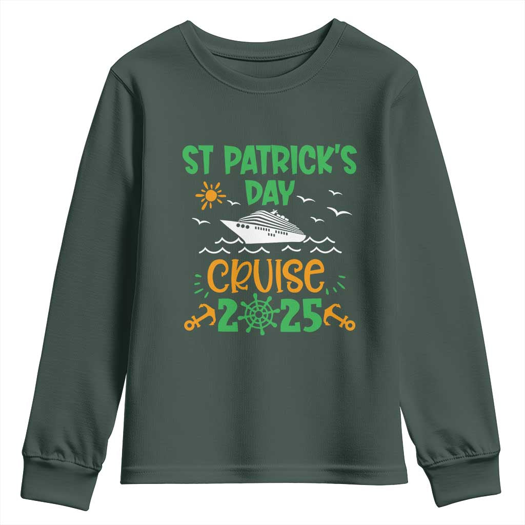 St Patricks Day Cruise Squad 2025 Matching Family Youth Sweatshirt TS02 Dark Forest Green Print Your Wear