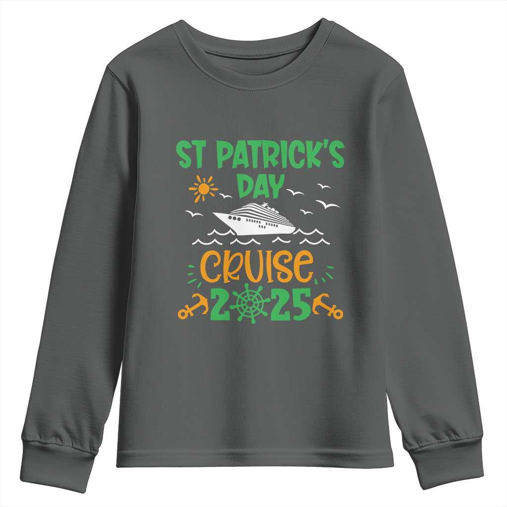 St Patricks Day Cruise Squad 2025 Matching Family Youth Sweatshirt TS02 Dark Heather Print Your Wear