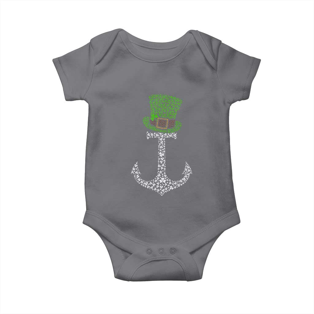 Lucky Shamrock Anchor Baby Onesie Leprechaun Cruise Squad St. Patrick's Day TS02 Charcoal Print Your Wear