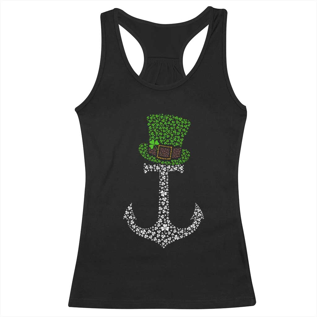 Lucky Shamrock Anchor Racerback Tank Top Leprechaun Cruise Squad St. Patrick's Day TS02 Black Print Your Wear
