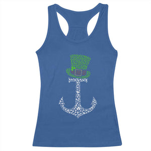 Lucky Shamrock Anchor Racerback Tank Top Leprechaun Cruise Squad St. Patrick's Day TS02 Royal Blue Print Your Wear