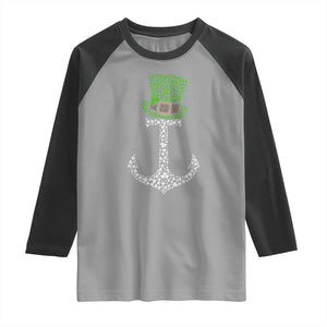 Lucky Shamrock Anchor Raglan Shirt Leprechaun Cruise Squad St. Patrick's Day TS02 Sport Gray Black Print Your Wear