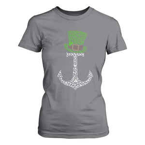 Lucky Shamrock Anchor T Shirt For Women Leprechaun Cruise Squad St. Patrick's Day TS02 Charcoal Print Your Wear