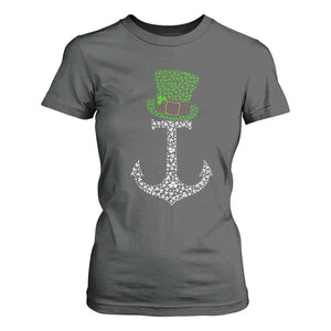 Lucky Shamrock Anchor T Shirt For Women Leprechaun Cruise Squad St. Patrick's Day TS02 Dark Heather Print Your Wear