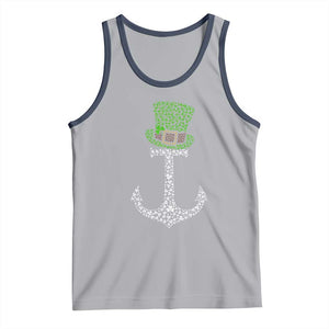 Lucky Shamrock Anchor Tank Top Leprechaun Cruise Squad St. Patrick's Day TS02 Athletic Heather Navy Print Your Wear