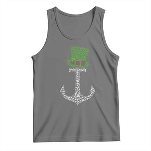Lucky Shamrock Anchor Tank Top Leprechaun Cruise Squad St. Patrick's Day TS02 Black Heather Print Your Wear