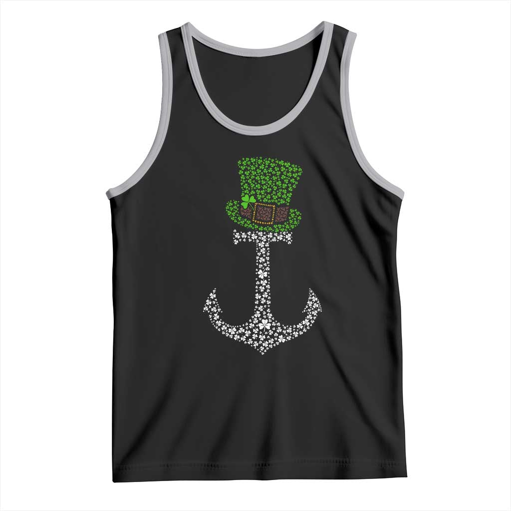 Lucky Shamrock Anchor Tank Top Leprechaun Cruise Squad St. Patrick's Day TS02 Black Athletic Heather Print Your Wear