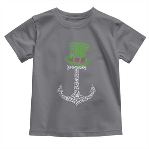 Lucky Shamrock Anchor Toddler T Shirt Leprechaun Cruise Squad St. Patrick's Day TS02 Charcoal Print Your Wear