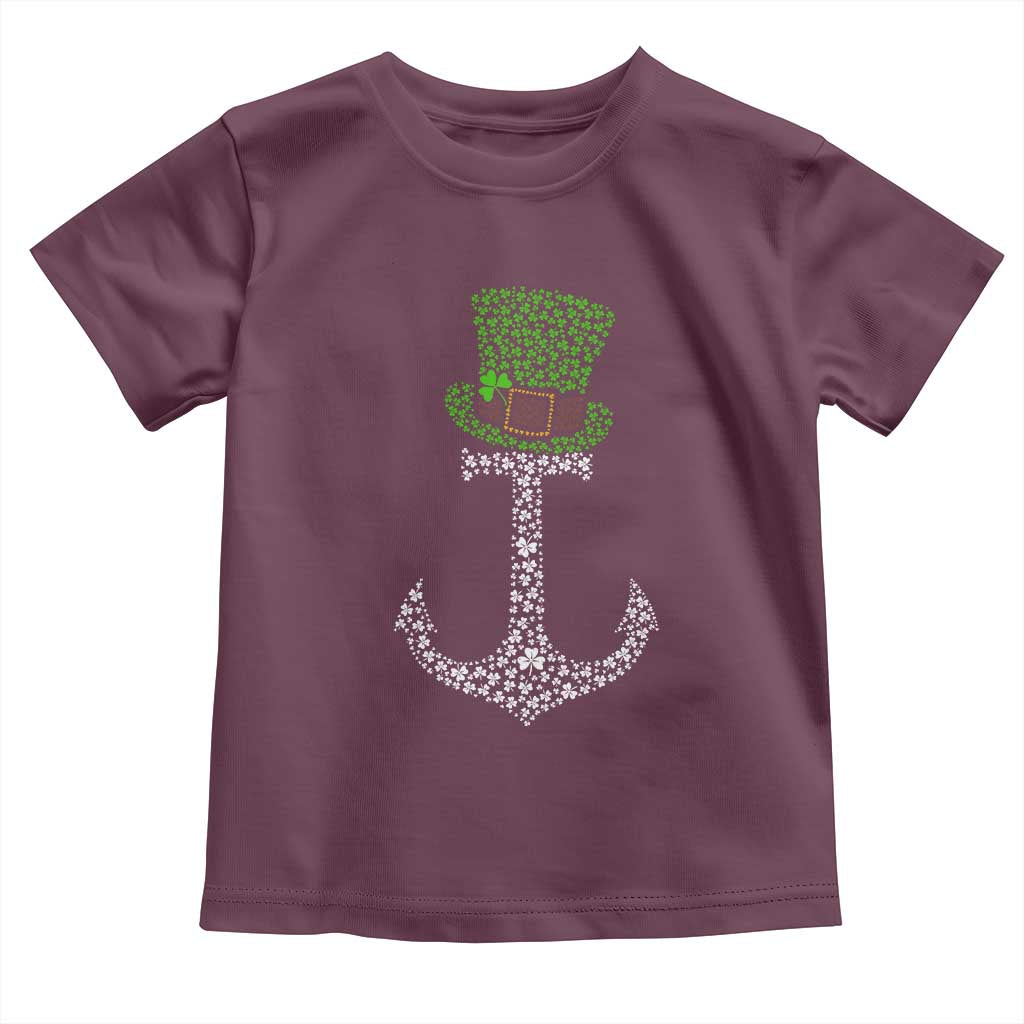 Lucky Shamrock Anchor Toddler T Shirt Leprechaun Cruise Squad St. Patrick's Day TS02 Maroon Print Your Wear