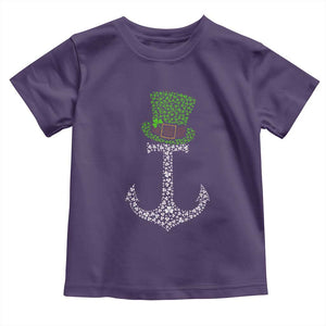 Lucky Shamrock Anchor Toddler T Shirt Leprechaun Cruise Squad St. Patrick's Day TS02 Purple Print Your Wear