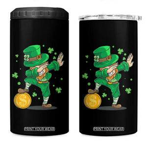 Cute Dabbing Leprechaun 4 in 1 Can Cooler Tumbler Funny St Patricks Day TS02 One Size: 16 oz Black Print Your Wear