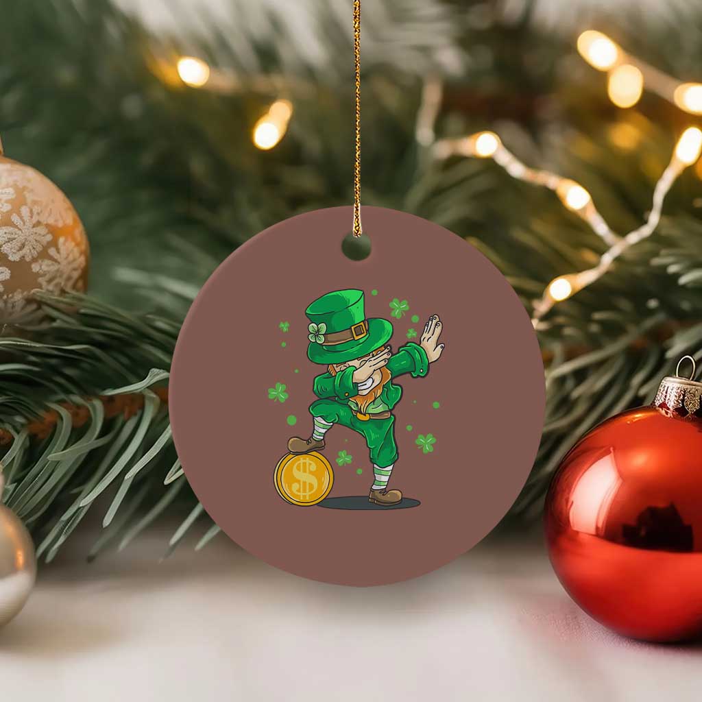 Cute Dabbing Leprechaun Ceramic Ornament Funny St Patricks Day TS02 1pc Mocha Print Your Wear