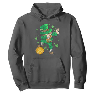 Cute Dabbing Leprechaun Hoodie Funny St Patricks Day TS02 Dark Heather Print Your Wear