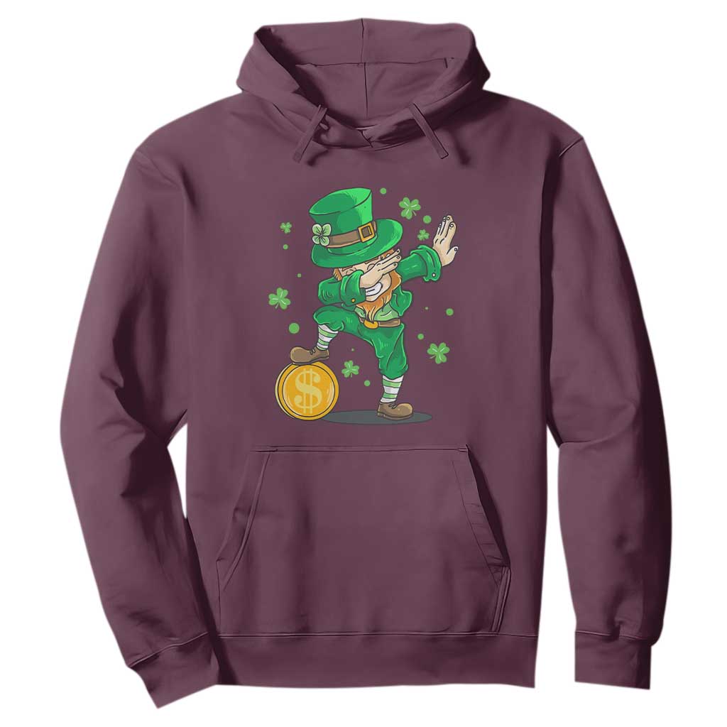 Cute Dabbing Leprechaun Hoodie Funny St Patricks Day TS02 Maroon Print Your Wear