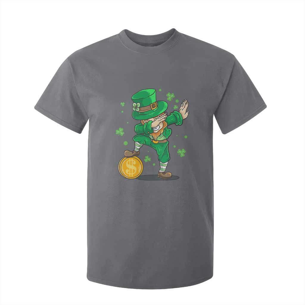Cute Dabbing Leprechaun T Shirt For Kid Funny St Patricks Day TS02 Charcoal Print Your Wear