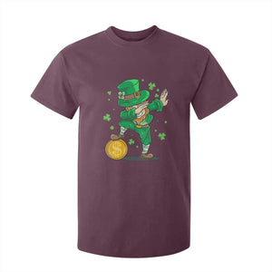 Cute Dabbing Leprechaun T Shirt For Kid Funny St Patricks Day TS02 Maroon Print Your Wear