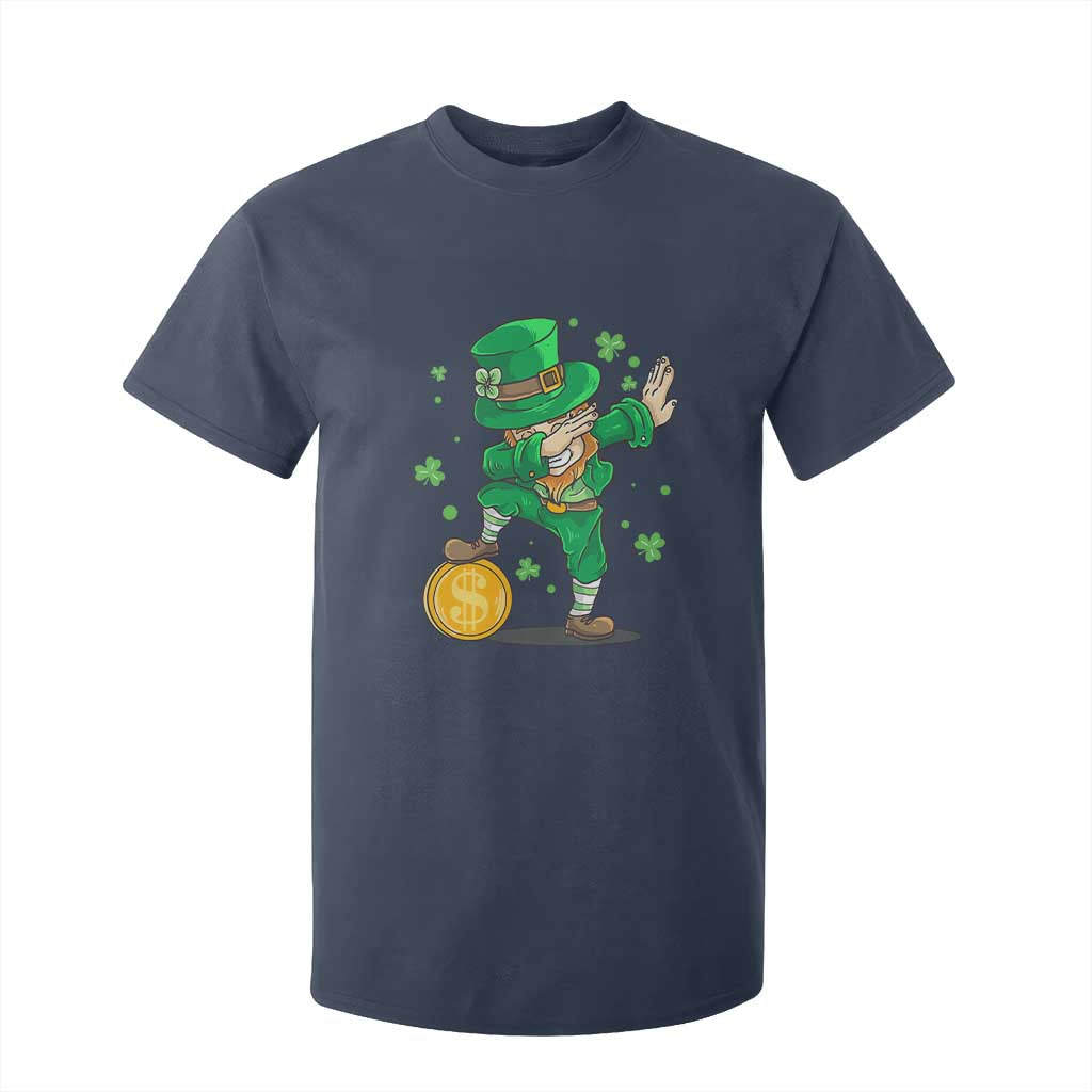 Cute Dabbing Leprechaun T Shirt For Kid Funny St Patricks Day TS02 Navy Print Your Wear