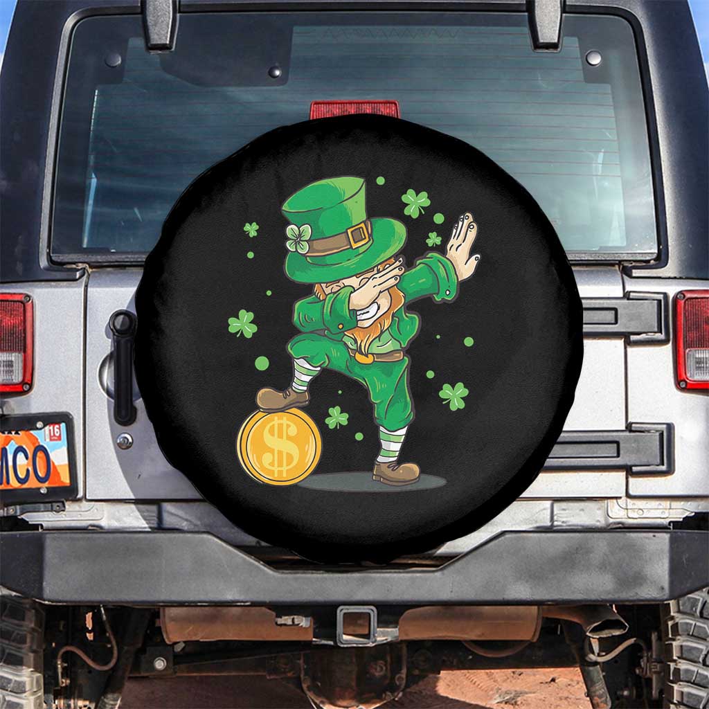 Cute Dabbing Leprechaun Spare Tire Cover Funny St Patricks Day TS02 No hole Black Print Your Wear