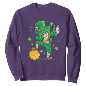 Cute Dabbing Leprechaun Sweatshirt Funny St Patricks Day TS02 Purple Print Your Wear