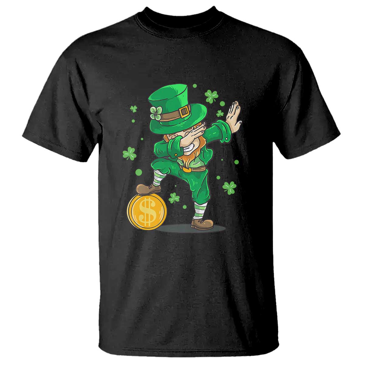 Cute Dabbing Leprechaun T Shirt Funny St Patricks Day TS02 Black Print Your Wear