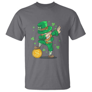 Cute Dabbing Leprechaun T Shirt Funny St Patricks Day TS02 Charcoal Print Your Wear