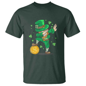Cute Dabbing Leprechaun T Shirt Funny St Patricks Day TS02 Dark Forest Green Print Your Wear