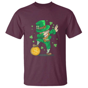 Cute Dabbing Leprechaun T Shirt Funny St Patricks Day TS02 Maroon Print Your Wear