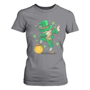 Cute Dabbing Leprechaun T Shirt For Women Funny St Patricks Day TS02 Charcoal Print Your Wear
