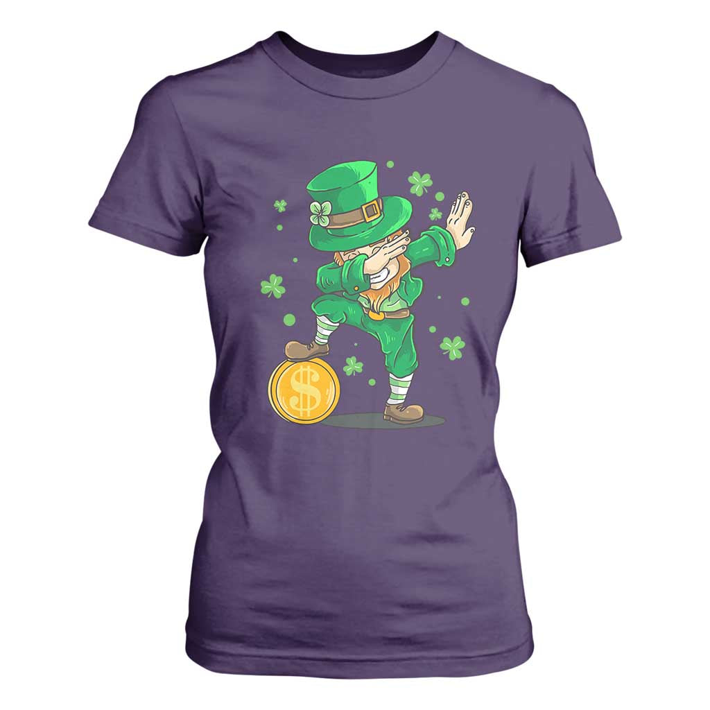 Cute Dabbing Leprechaun T Shirt For Women Funny St Patricks Day TS02 Purple Print Your Wear