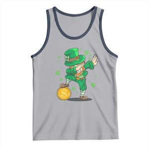 Cute Dabbing Leprechaun Tank Top Funny St Patricks Day TS02 Athletic Heather Navy Print Your Wear