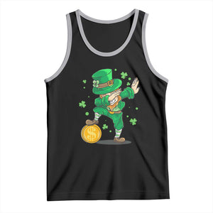 Cute Dabbing Leprechaun Tank Top Funny St Patricks Day TS02 Black Athletic Heather Print Your Wear