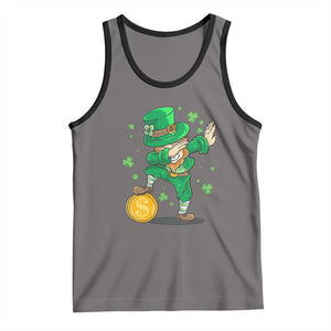 Cute Dabbing Leprechaun Tank Top Funny St Patricks Day TS02 Deep Heather Black Print Your Wear