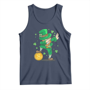 Cute Dabbing Leprechaun Tank Top Funny St Patricks Day TS02 Navy Print Your Wear