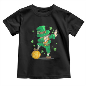 Cute Dabbing Leprechaun Toddler T Shirt Funny St Patricks Day TS02 Black Print Your Wear