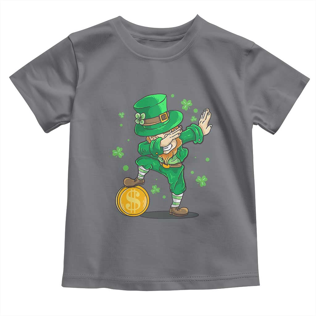 Cute Dabbing Leprechaun Toddler T Shirt Funny St Patricks Day TS02 Charcoal Print Your Wear